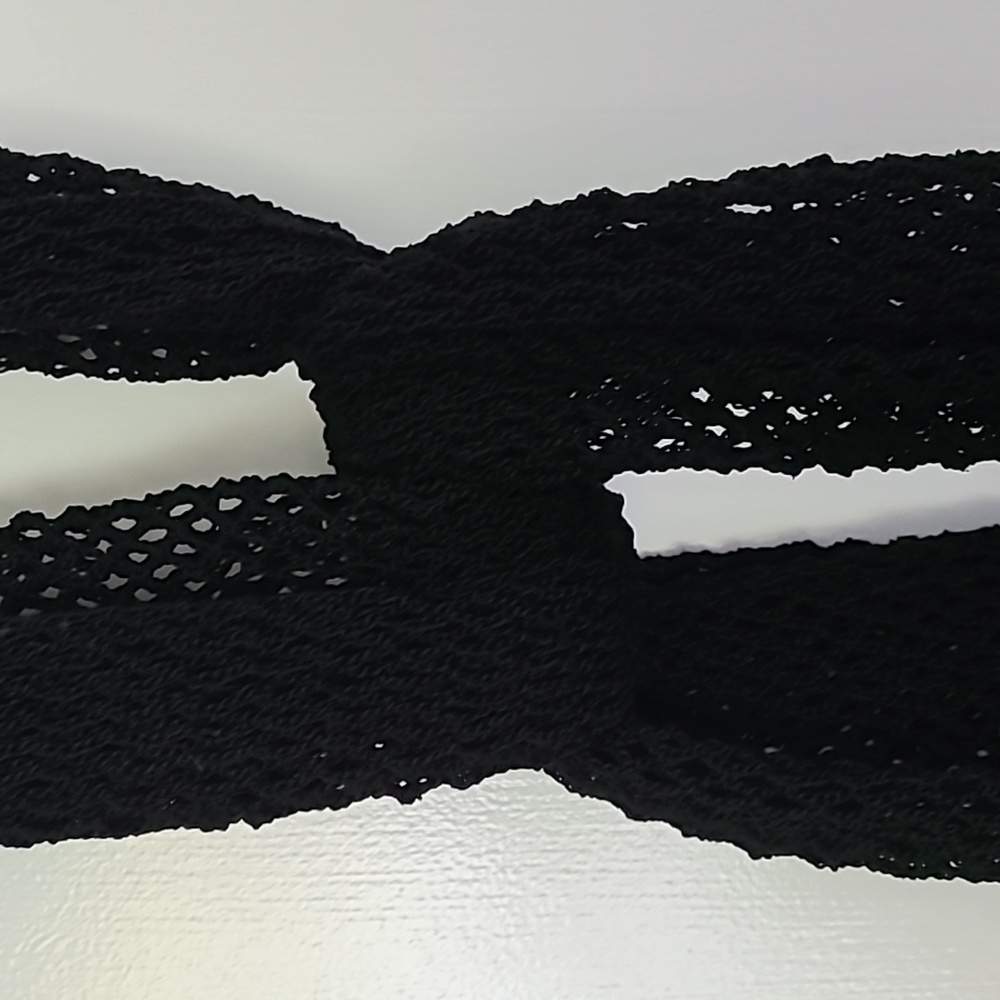 NWOT Hand Crafted crochet scarf.  Black